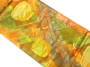 アンティーク　茶碗に棗模様織り出し袋帯（材料）